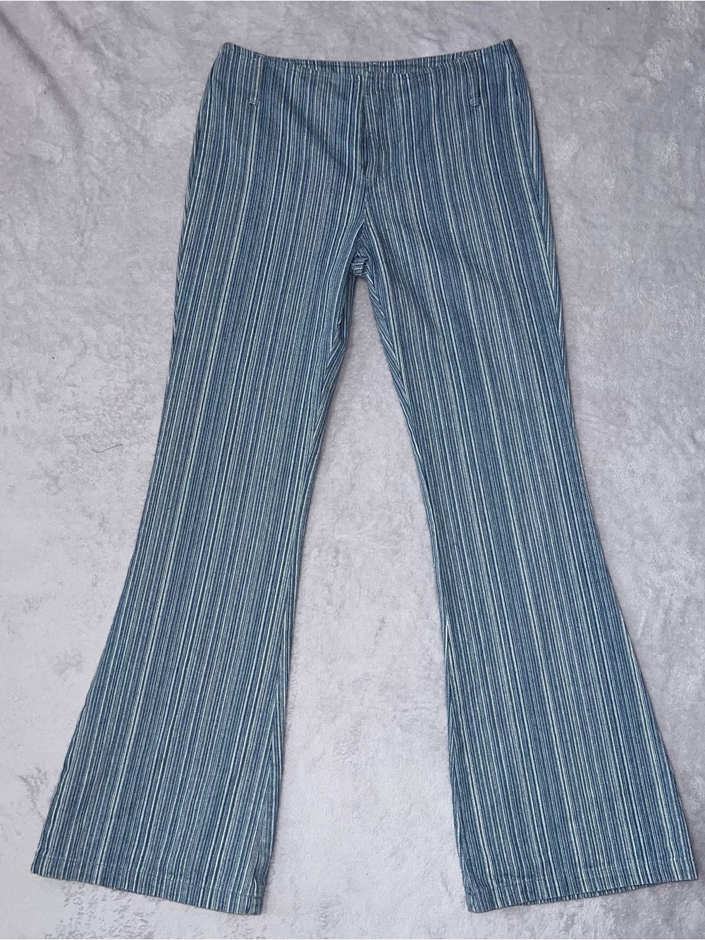 Emory Park Low Rise Flare Jeans Pants Striped Blue Boho Retro Y2K Womens Medium